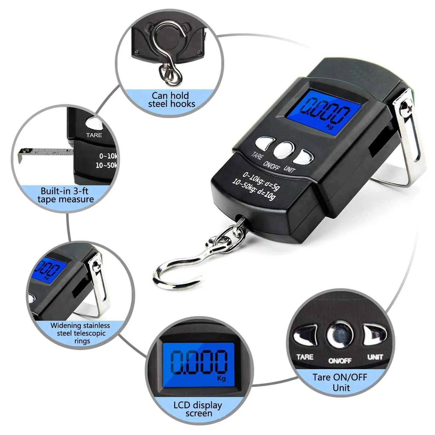 Portable 110lb/50kg Hanging Digital Scale