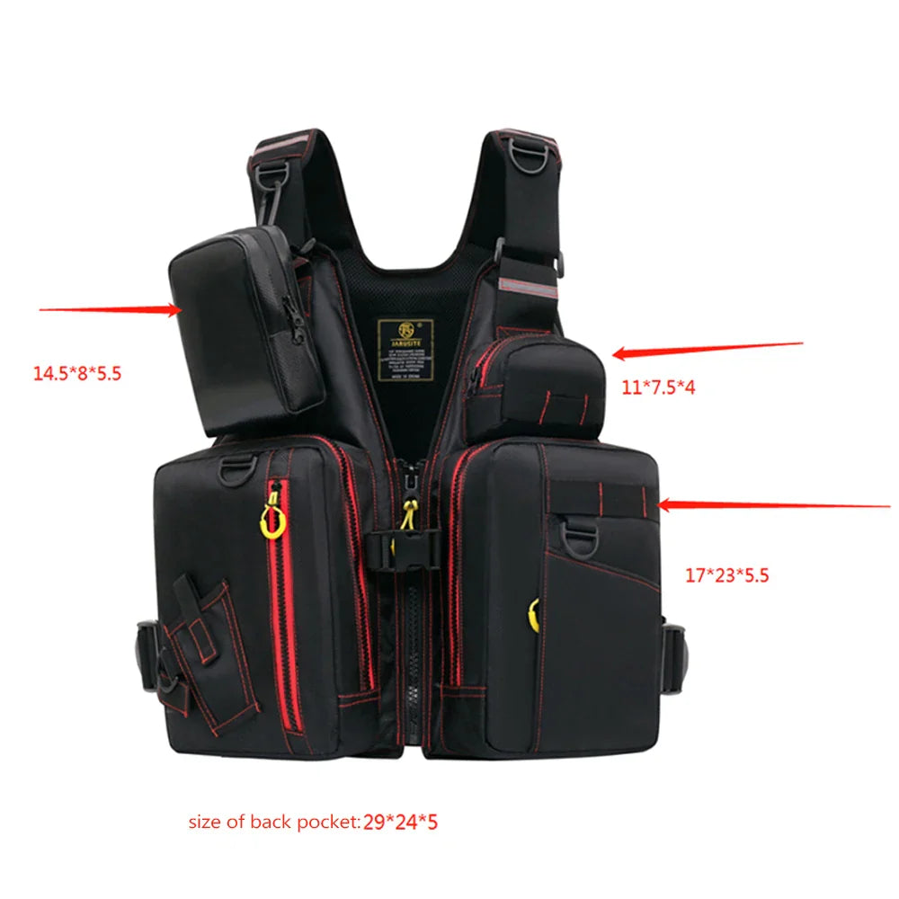 Multi-functional life jacket vest for outdoor fishing