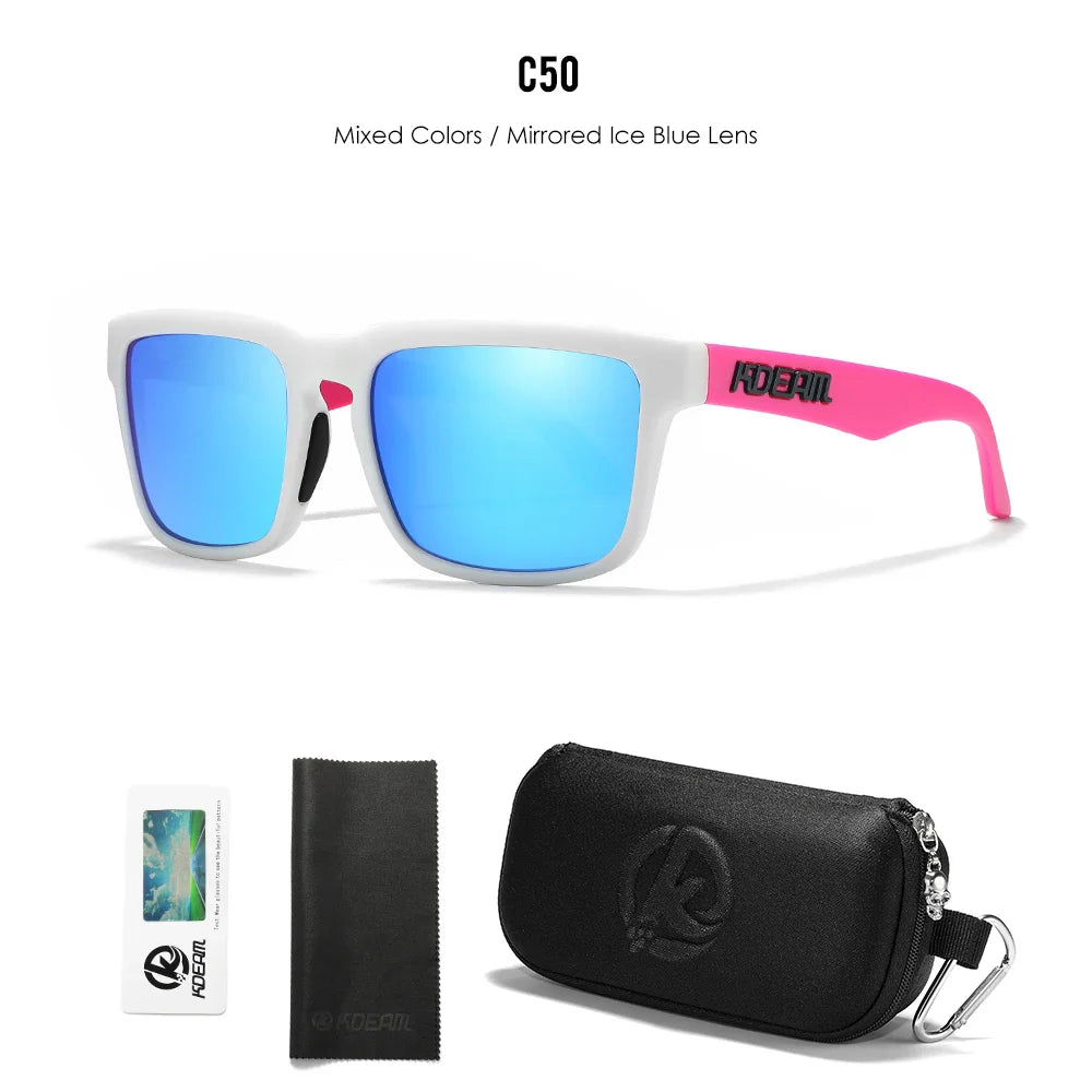 Men/ Women Polarized Sunglasses Square Casual With Zipper Case