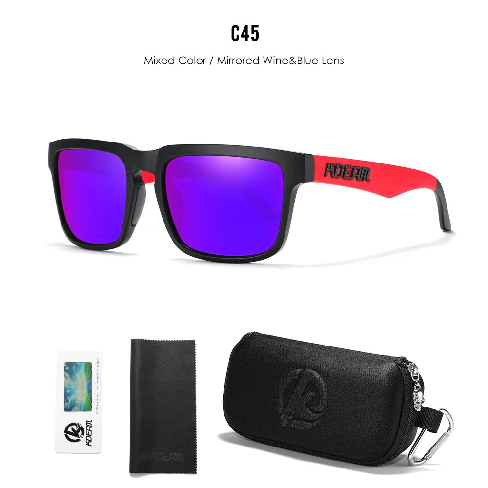 Men/ Women Polarized Sunglasses Square Casual With Zipper Case