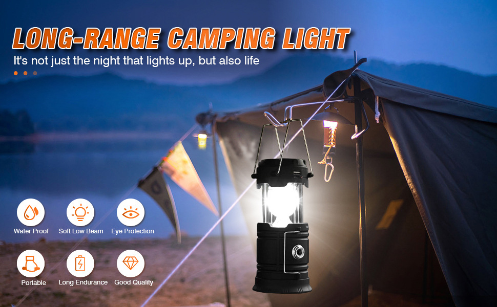 Camp Lantern Portable Solar USB Rechargeable