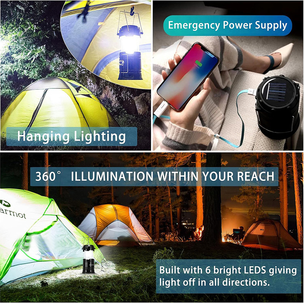 Camp Lantern Portable Solar USB Rechargeable