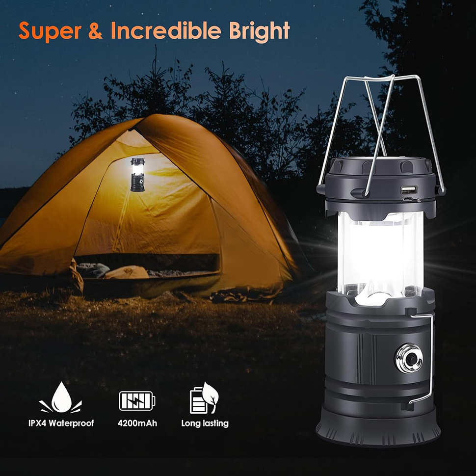 Camp Lantern Portable Solar USB Rechargeable