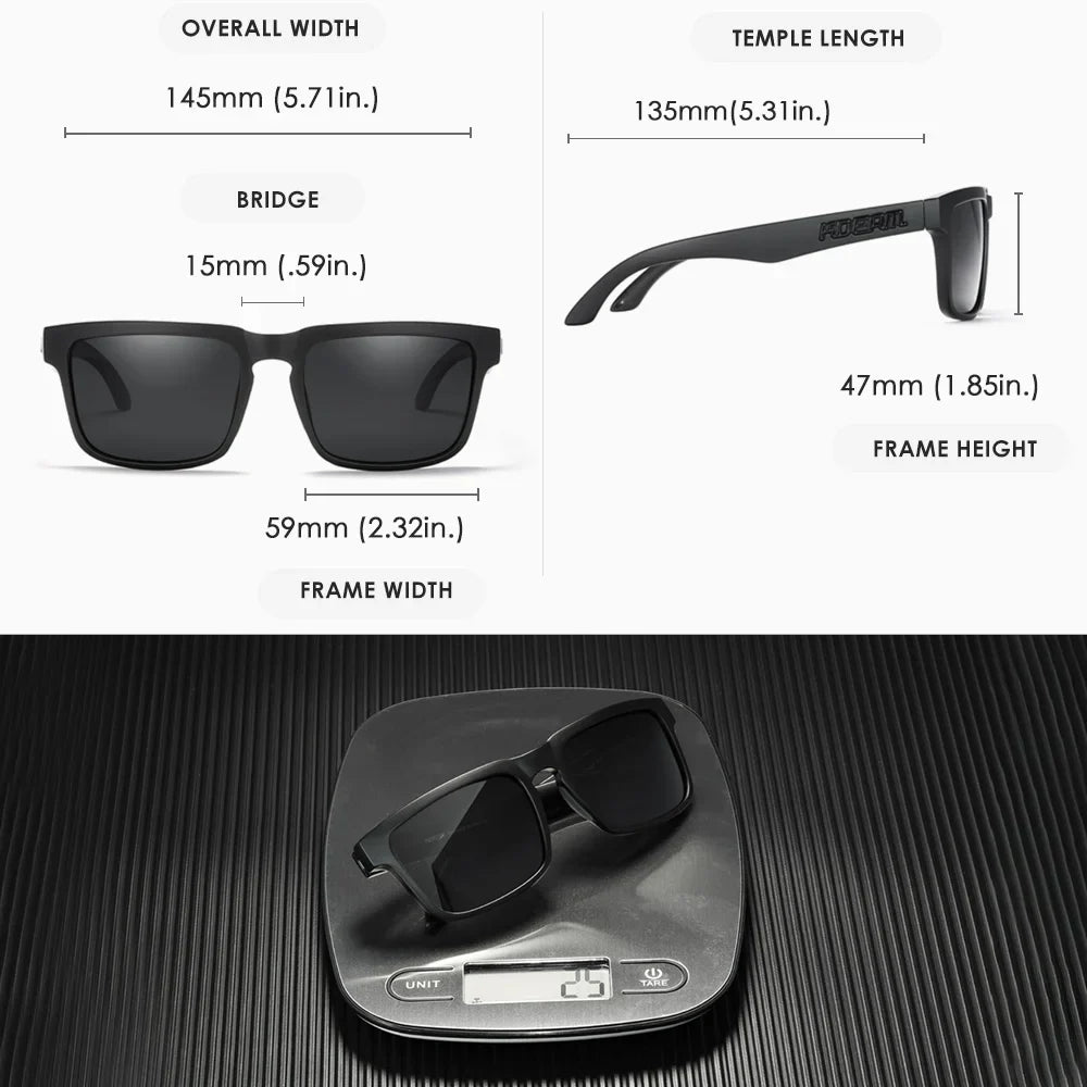 Men/ Women Polarized Sunglasses Square Casual With Zipper Case