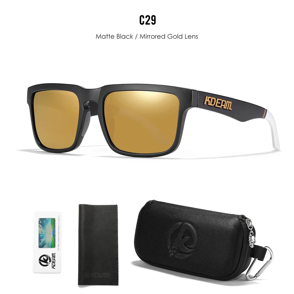 Men/ Women Polarized Sunglasses Square Casual With Zipper Case