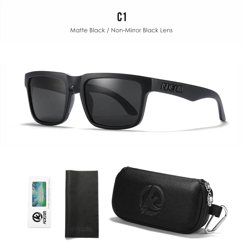 Men/ Women Polarized Sunglasses Square Casual With Zipper Case