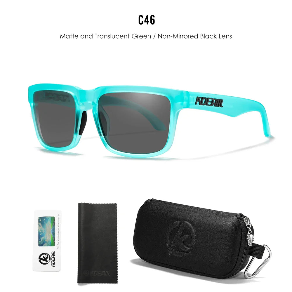 Men/ Women Polarized Sunglasses Square Casual With Zipper Case