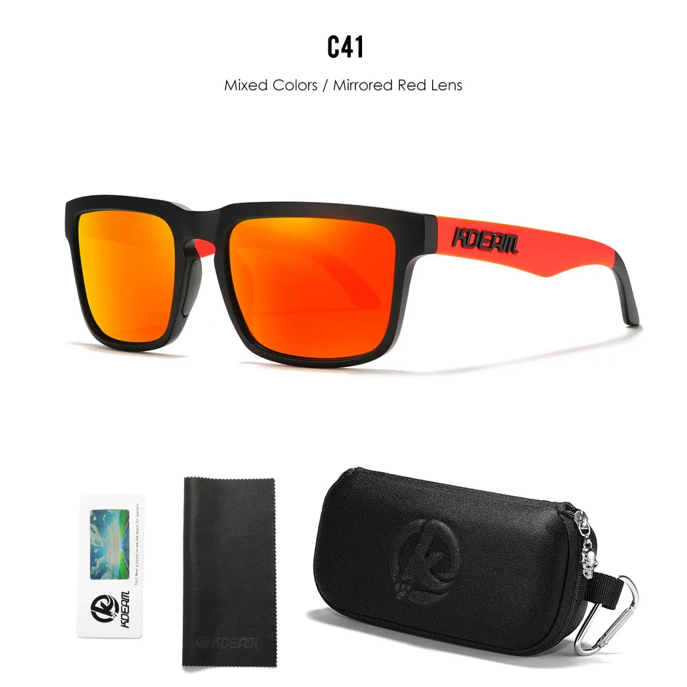 Men/ Women Polarized Sunglasses Square Casual With Zipper Case