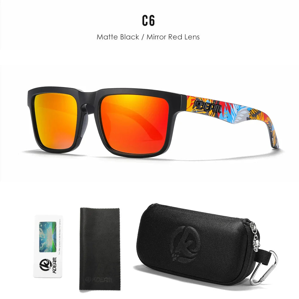 Men/ Women Polarized Sunglasses Square Casual With Zipper Case