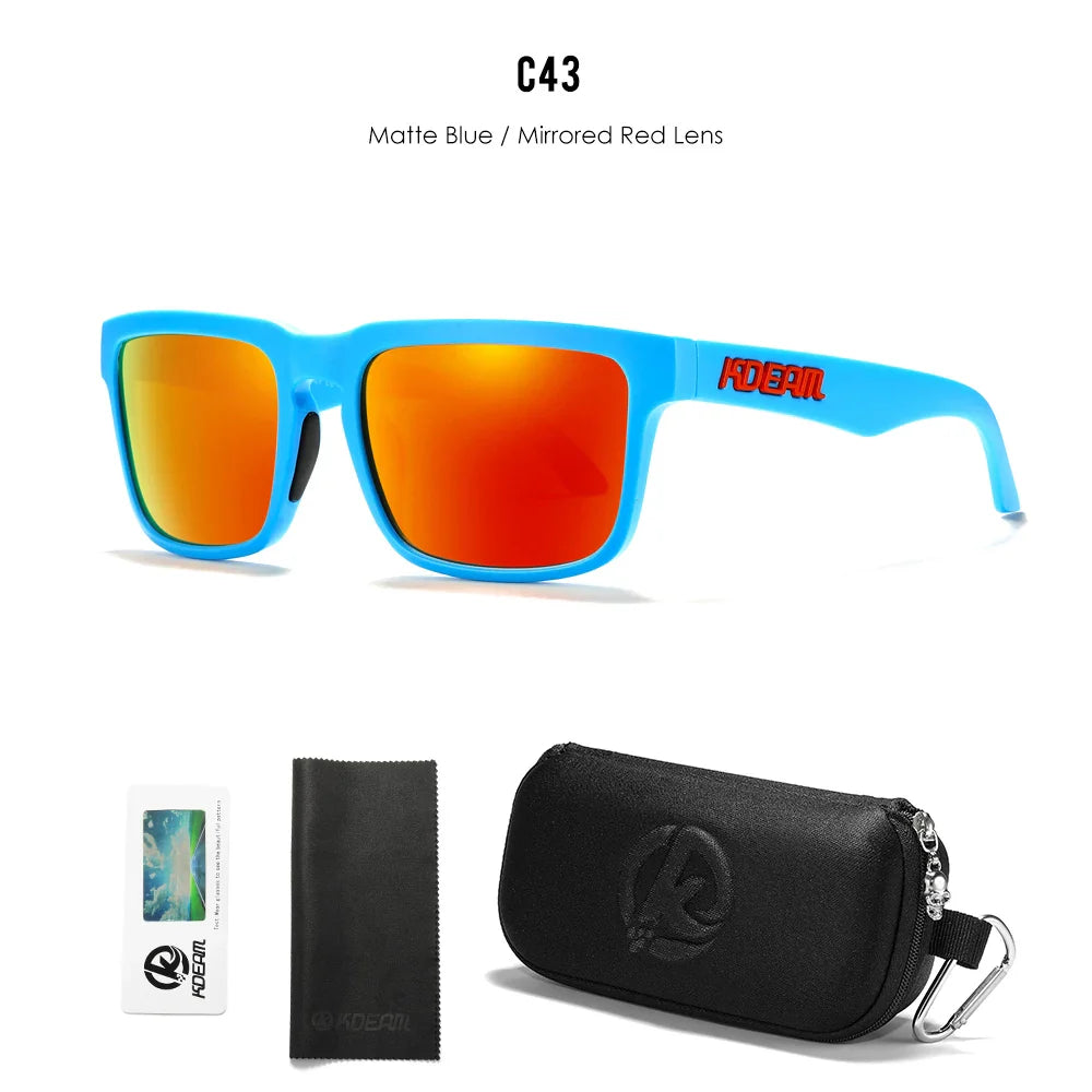 Men/ Women Polarized Sunglasses Square Casual With Zipper Case